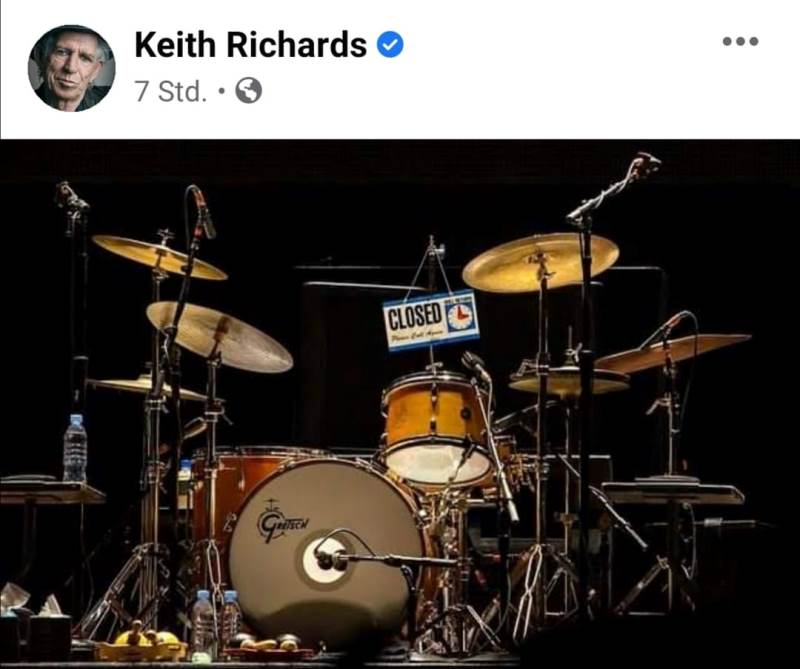 Instagram-Post von Keith Richards (Quelle: Instagram Keith Richards) Foto: Instagram-Post von Keith Richards (Quelle: Instagram Keith Richards)