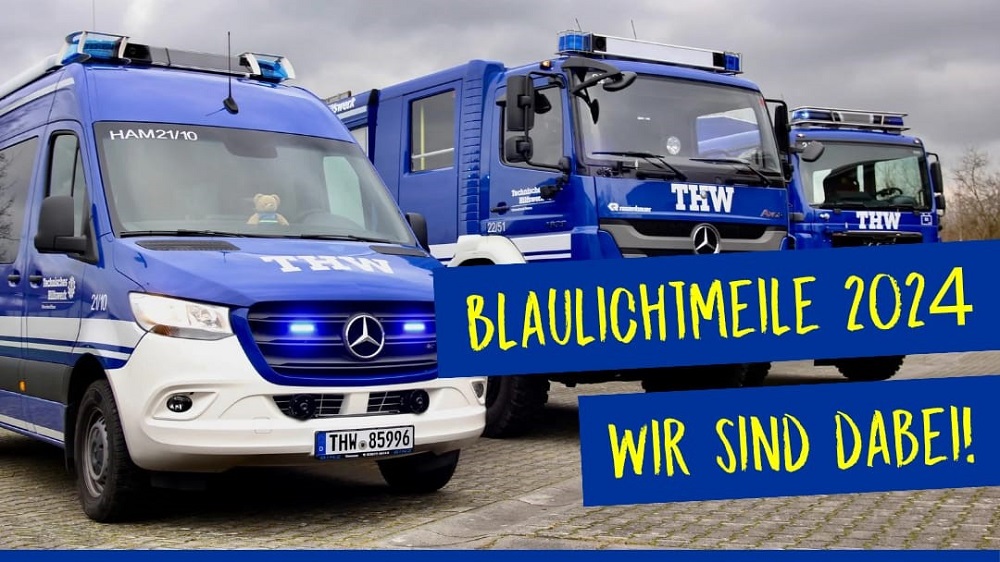 Foto: THW Hamm bei der Blaulichtmeile mit dabei