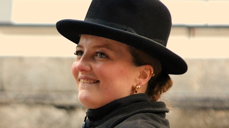 Foto: Rike bei den Proben zu "Kein Pardon"