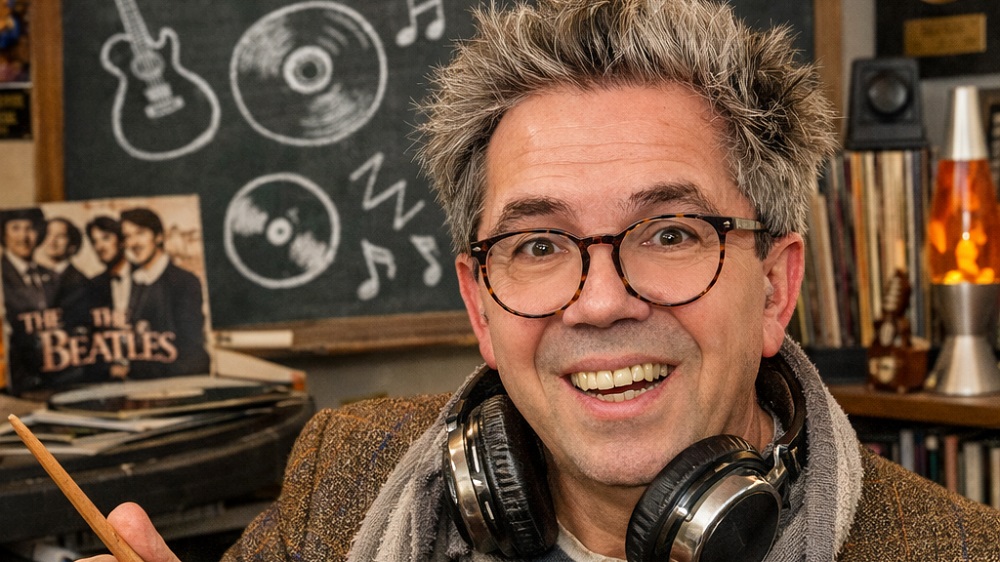 Foto: Ralf Grote taucht in der PopHistory ab (Foto: KI generiert)