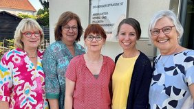 Foto: Anprechpartnerinnen: Ina Kasten-Kisling, Sylvie Blätgen, Judith Schwieters, Nicole Burda, Gabriele Gauch (Koordinatorinnen des Ambulanten Hospiz- und Palliativberatungsdienstes)