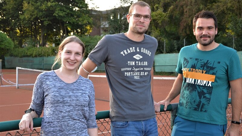 Foto: Wichtige Menschen beim SCE: (v.l.) Julia, Tobias und Lukas