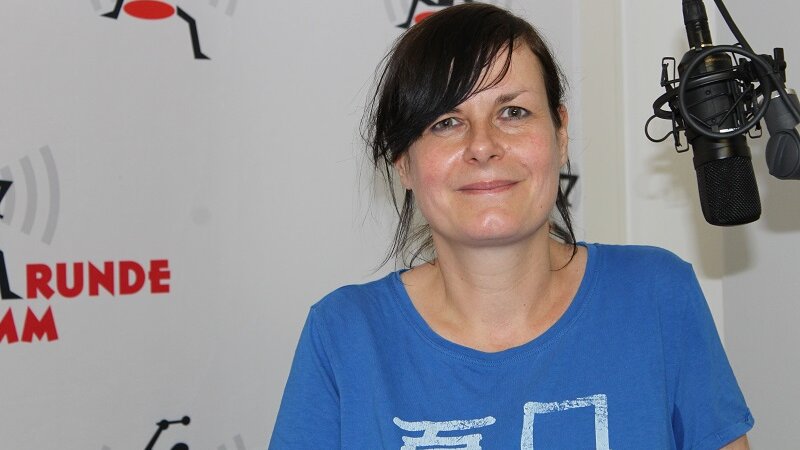 Mareike Löhnert bei ihrem Besuch in unserem Studio Foto: Mareike Löhnert bei ihrem Besuch in unserem Studio