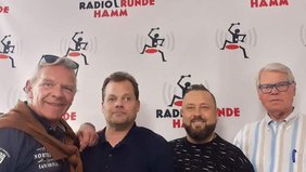 Foto: (v.l.) Volker Sartor, Andreas Friebel, Midoo und Klaus Skrzipietz