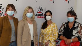 Foto: Gemeinsam am Start für ein Radio-Projekt: (v.l.) Alexandra Janiel, Christina Oberdorf, Bettina Otte, Susanne Grobosch